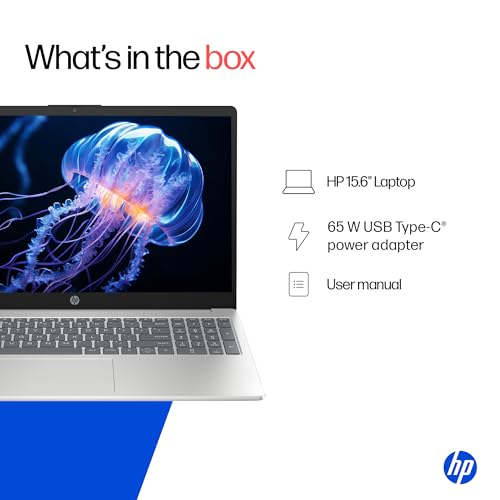 HP 15, AMD Ryzen 3 7320U (8GB DDR4, 512GB SSD) FHD, Anti-Glare, Micro-Edge, 15.6''/39.6cm, Win11, M365 Basic(1yr)* Office24, Silver, 1.59kg, fc0500AU, FHD Camera w/Privacy Shutter Laptop