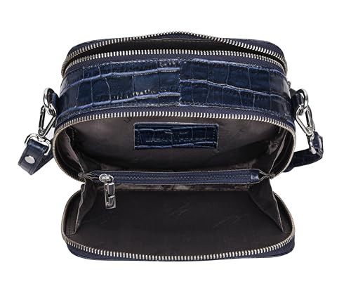 URBAN FOREST Emma Printed Blue Leather Sling Bag for Women