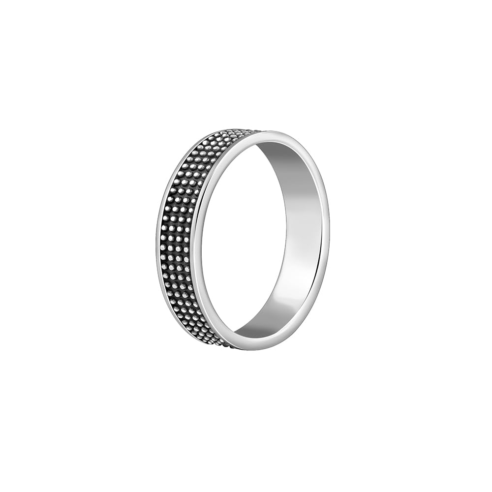 GIVA 925 Oxidised Silver Alpha Ring for Him, Fixed Size, Indian -20 | Gifts for Men and Boys | With Certificate of Authenticity and 925 Stamp | 6 Months Warranty