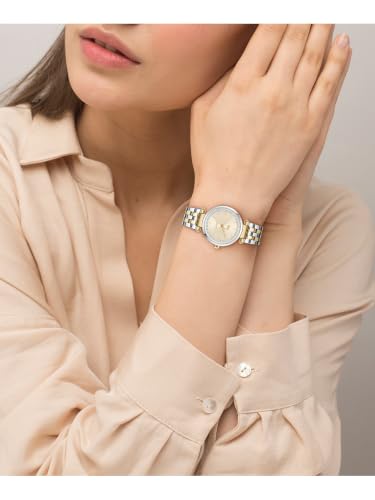 Lacoste Orba Qtz Basic Slim Champagne Round Dial Women's Watch- 2001449