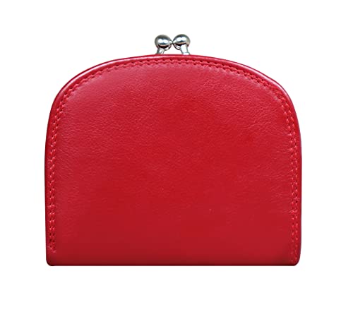 Calfnero Women’s Genuine Leather Coin Purse Wallet | Compact Kiss Lock Coin Pouch with Snap Closure, Mini Change Purse for Coins, Cash & Small Essentials