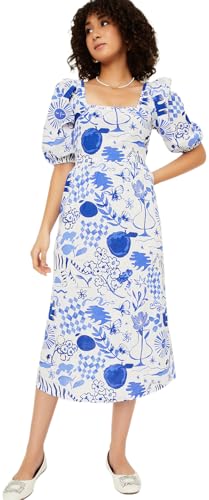 Max Women's Cotton Classic Midi Dress (MDDRS52004B_Blue