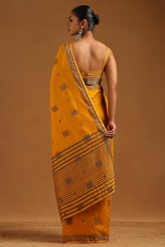 Soch Womens Yellow Art Silk Woven Design Saree