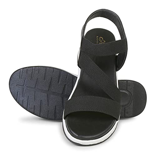 H.M. Flat Sandal, Slipper For Women's And Girl's (BLACK, 7)