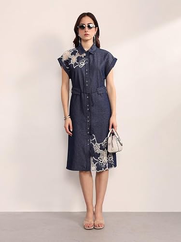 Kazo Indigo Midi Dress (Blue M)