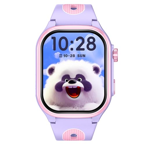 Shyenah AxonSmart(AS06) Junior Smart Watch for Kids with 4G Volte, 2" HD Curved Display, 2Way HD Video Calling, Geofencing Location Monitoring Route Playback SOS AI Assistant 800mAh (Pink Purple)
