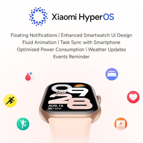 Redmi Move Smartwatch | 1.85" AMOLED (390×450, 600 nits) | Bluetooth Calling | 140+ Sports | 24×7 HR & SPO₂ | AOD | Up to 14-Day Battery | HyperOS (Blue Blaze Strap)