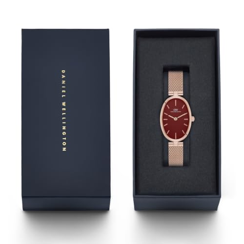 Daniel Wellington Oval 22mm Burgundy Dial Analog Women Watch - DW0DL3001