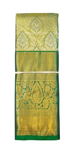 VFCollections Women's Traditional Handloom Kanchipuram Silk Pure Pattu Sarees | Rich Zari Woven Design | Unstitched Blouse (VFC265-3)