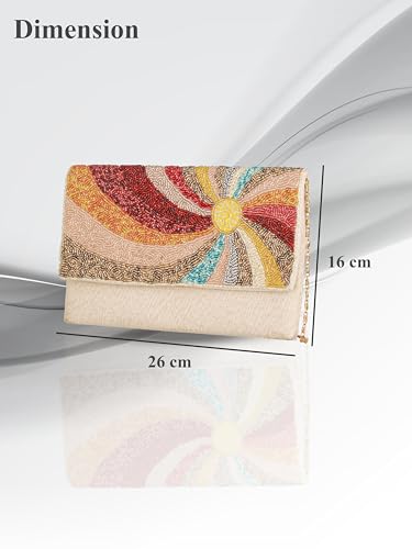 BAGUZZI RAINBOW Clutch Bag | Stylish & Trendy Multicolor Handbag for Women | Elegant Party & Casual Purse | Compact & Lightweight | Perfect for Weddings, Evening Outings & Gifts