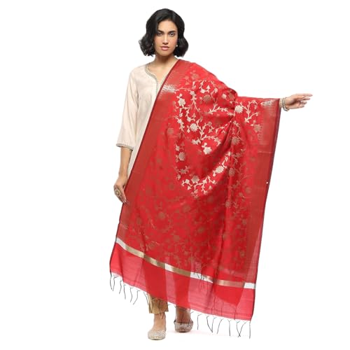 BIBA Women's Red Polyester Dupatta_Free Size