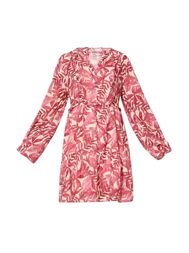 ONLY Women's Tropical Print Fit and Flare Maroon Dress