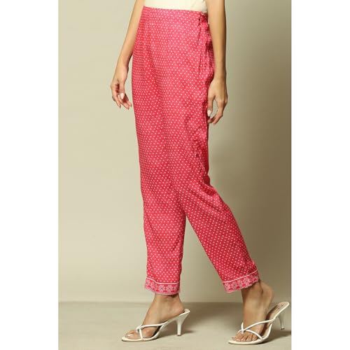 Rangriti Women's Straight Pants (GLBLBNDHN18890AW23PNK_Pink