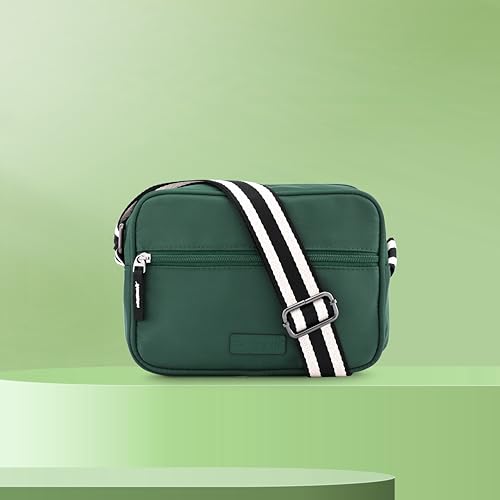 Fastrack Women and Girls Casual Sling Bag | Comes with Adjustable Sling Straps and Zipper Closure, Green