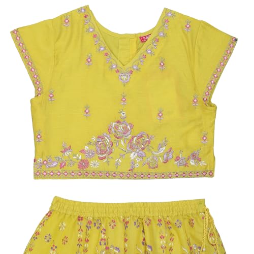 BIBA Girls PRINTED STRAIGHT KID(KWSPARKLE MIST5930_LMN YELLOW_11)