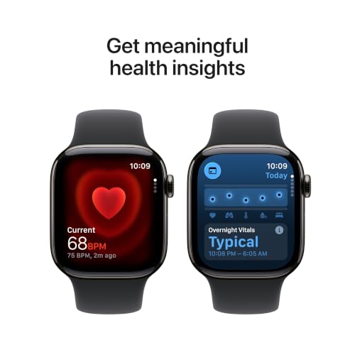 Apple Watch Series 11 GPS + Cellular 42mm Slate Titanium Case with Black Sport Band - M/L