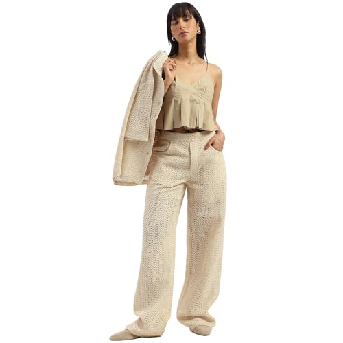 United Colors of Benetton Women's Wide Leg Trousers (25P4WVNBT186I901_Beige