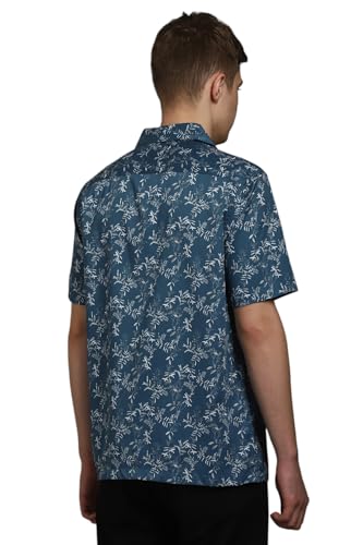Louis Philippe Men Blue Slim Fit Print Half Sleeves Casual Shirt