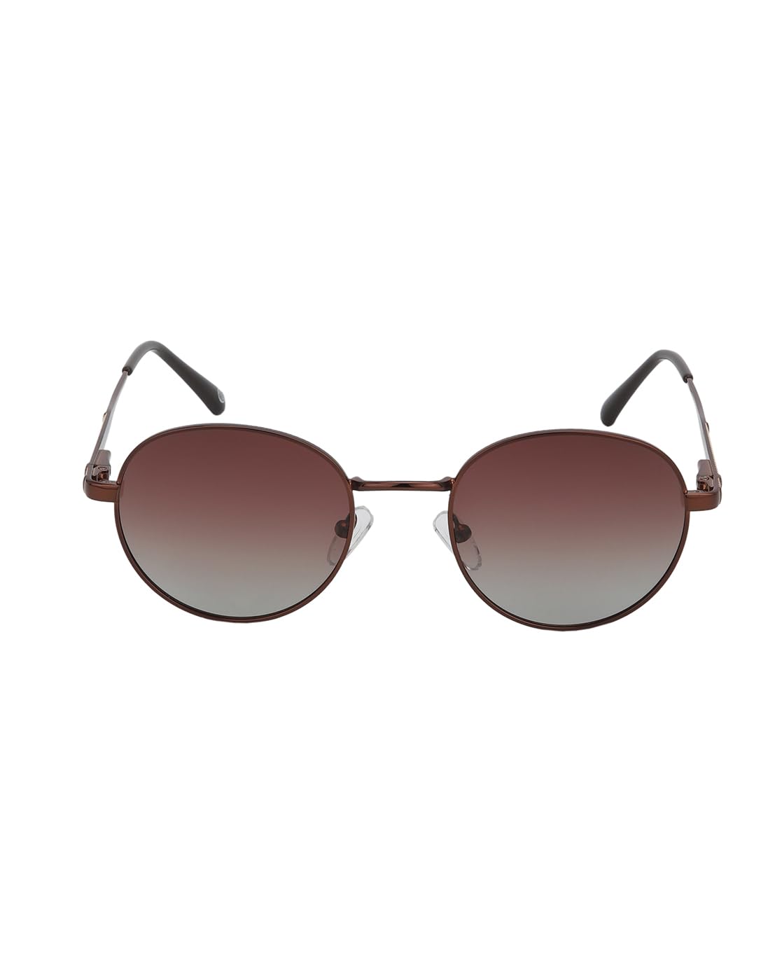 Carlton London Mettalic Brown with Gold Toned Brown Lens Polarised Oval Sunglass for unisex