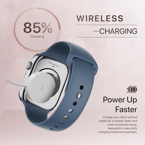 Fire-Boltt Ninja X Ring Smart Watch with 1.96” Large Display, Bluetooth Calling, Wireless Charging, AI Voice Assistant, 500+ Watch Faces, Health Suite, Smart Watch for Man & Woman – Blue S