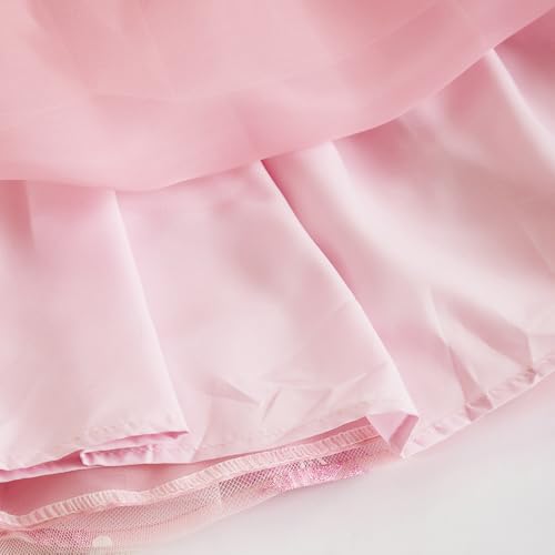 Hopscotch Girls Sleeveless All Over Print Peach Party Dresses for Age (3-4 Years)