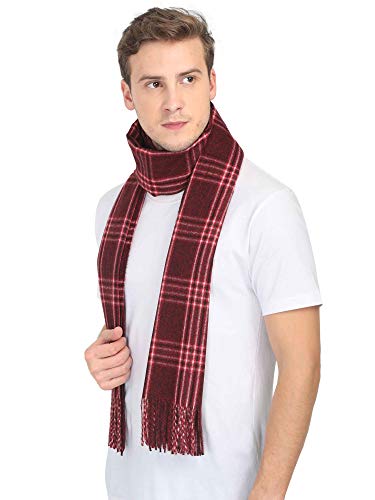 FabSeasons Men's Woollen and Acrylic Scarf/Muffler/Shawl/Stole for Winters, (Red, Maroon, Size - 70 x 180 cm)