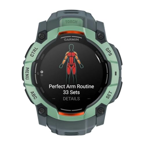Garmin Instinct® 3 50mm, AMOLED Display, Rugged Outdoor GPS Smartwatch, Metal-Reinforced Bezel, Built-in Flashlight, Up to 18 Days of Battery Life, Neo Tropic/Twilight