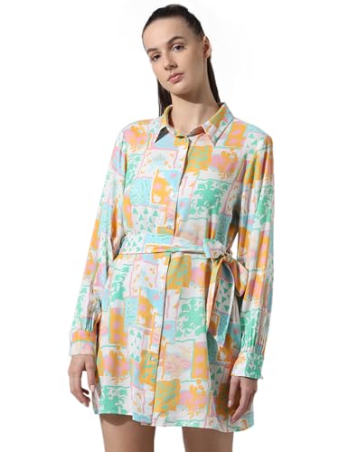 ONLY Women's Viscose Shirt Mini Dress (15339927- Egret