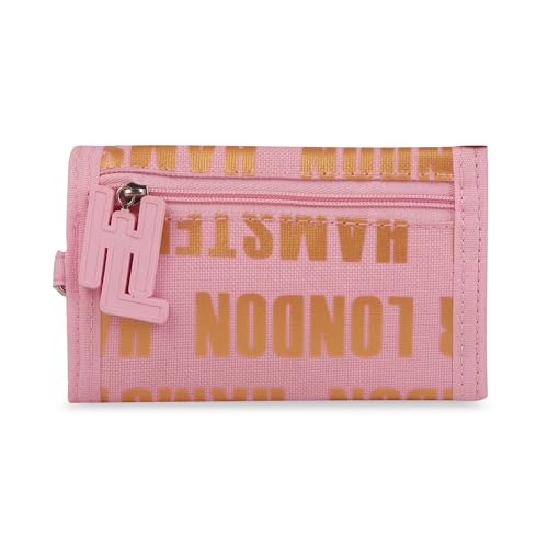 HAMSTER London Insider Wallet with Dual Zip Compartments Compact Lightweight Wallet for Coins Cash Small Essentials Stylish Durable Design for Kids (Pink)