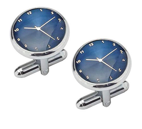 YouBella Jewellery Silver Plated Watch Style Formal Cuff Links Cufflinks Set for Men