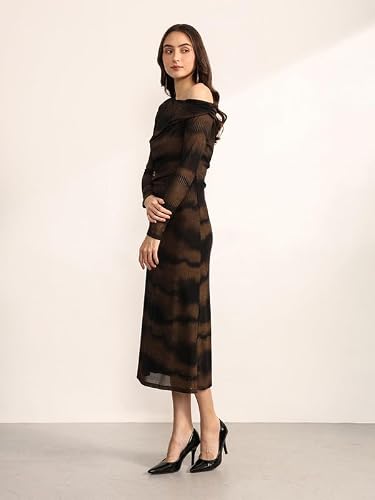 Kazo Women's Antiquity Midi Dress (Black L)