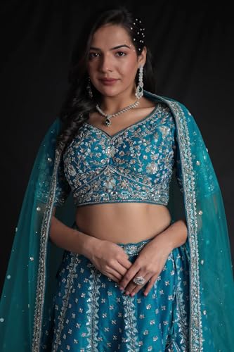 Women's Silk Lehenga with Zardozi and Embroidered work