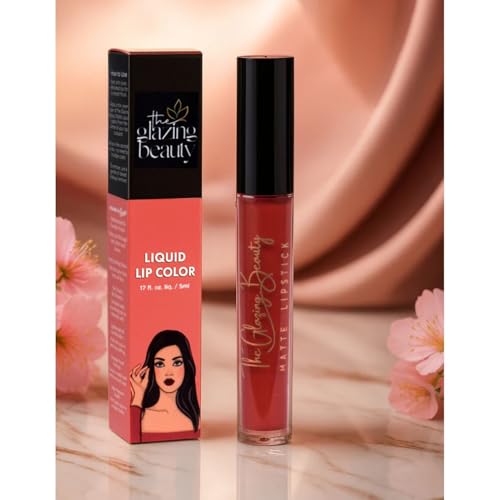 The Glazing Beauty Scarlet Charm – Bold Red Liquid Lipstick | Long-Lasting Matte Finish, Smudge-Proof & Lightweight Lip Color