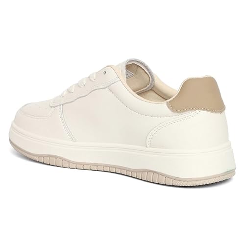 ROSEMEAD Women Casual Sneaker Shoes | Stylish and Comfortable | Lace-Up Style Offwhitebrown_UK- 7