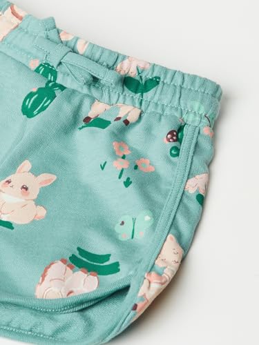 Max Girls Printed Shorts Set (Green_18-24 M)