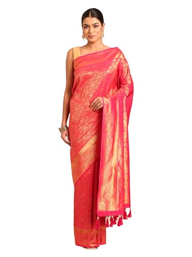 MOHEY Rani Art Silk Zari Weave Saree for Women