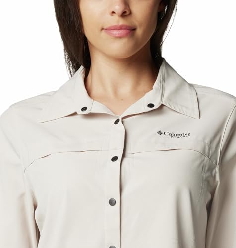 Columbia Womens Summit Valley Woven Long Sleeve Shirt, Dark Stone, M