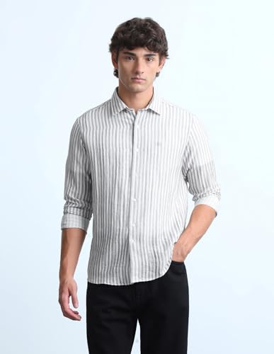 Flying Machine Vertical Striped Slim Fit Shirt