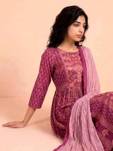 Aarke Ritu Kumar Pink Mosaica Kurta With Pant And Dupatta