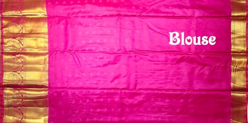 VFCollections Women's Traditional Handloom Kanchipuram Silk Pure Pattu Sarees | Rich Zari Woven Design | Unstitched Blouse (VFC519-3)