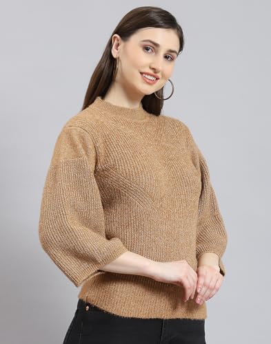 Monte Carlo Camel Self Design Sweater