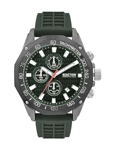 Kenneth Cole Reaction Chronograph Army Green Dial Watch for Men - KRWGO0070703