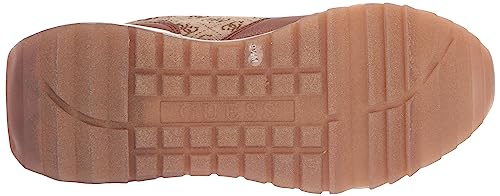 GUESS womens MelanySneaker, Medium Brown Logo Multi, 8