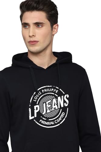 Louis Philippe Men Casual Navy Graphic Print Sweatshirt