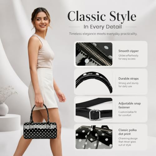 PALAY® Polka Dot Crossbody Bag Glossy Round Boston Mini Bucket Purse