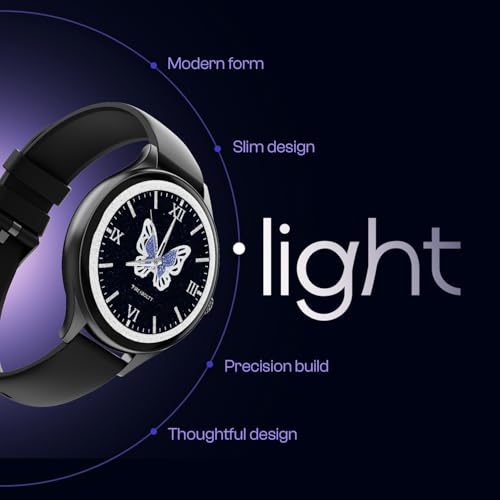 Fire-Boltt Phoenix Air Smart Watch 1.26” Round Display, Rotating Button, Wireless Charging, Ultra Lightweight Metal Body, Bluetooth Calling, Smartwatch with Silicone & Mesh Steel Straps Carbon Black