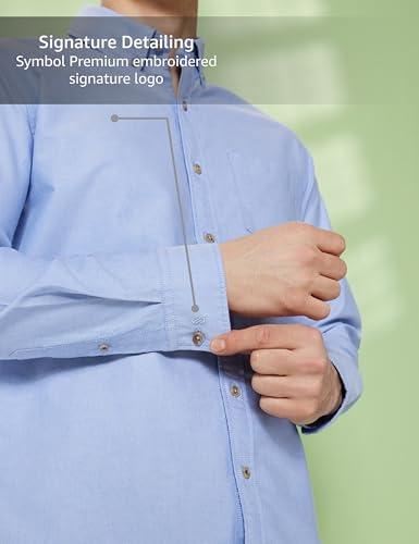 Symbol Premium Men's Stylish Solid All Day Fresh Buttondown Casual Shirt - Regular Fit | Plain | Full Sleeve | Cotton Semi Formal Wear (Available in Plus Size & Combo Pack)