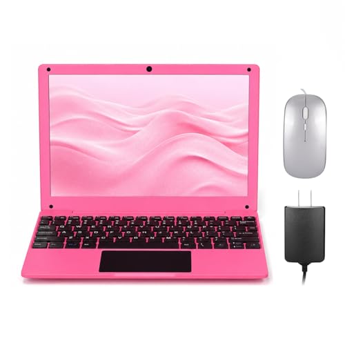 Fwmntu 10.1 Inch Android 13 Mini Laptop 2GB RAM 64GB Memory HD IPS Display 1280*800 Pixels Portable Netbook with Allwinner A133 CPU (Pink)