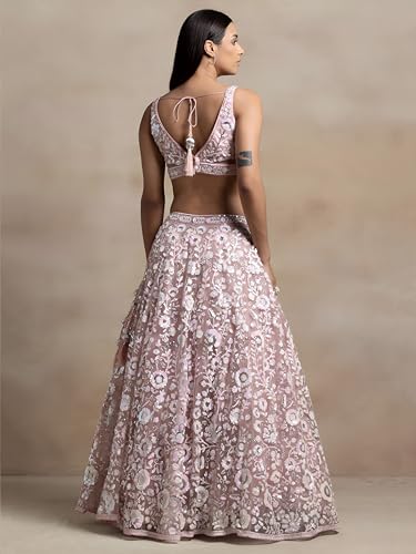 Zeel Clothing Women's Sequins Embroidered Soft Net Designer Lehenga Choli with Dupatta (5126-Womens-Lehenga-Choli-Latest; Free Size) (Pink)