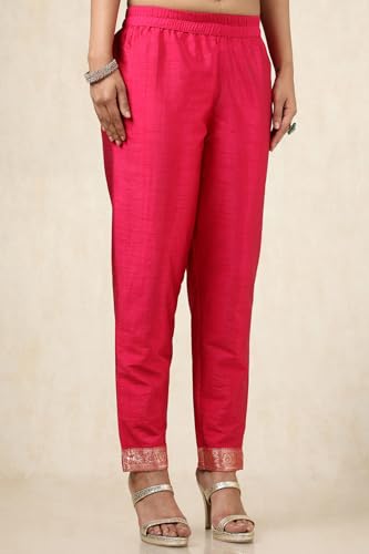 Soch Womens Fuchsia Brocade Bandhani Chudidar Set With Thread Work